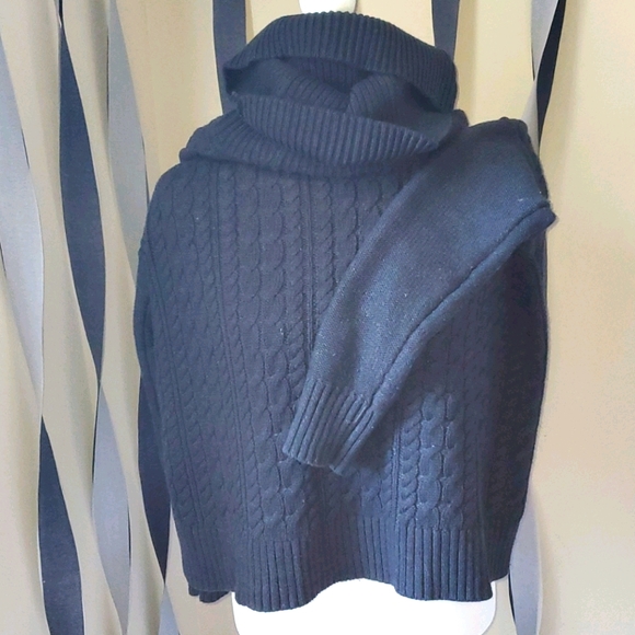 Dark Gray Cowl loose Sweater - Picture 1 of 8